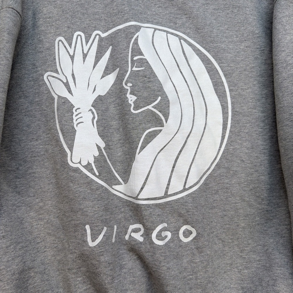 Good American Virgo Graphic Sweatshirt Women's Medium Gray Crewneck‎ Pullover